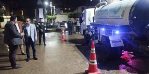 محافظ المنوفية يشرف على إزالة مياه الأمطار بشبين الكوم