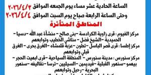 قطع مياه الشرب 5 ساعات عن قرى مراكز الفيوم