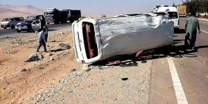 إصابة 7 أشخاص في انقلاب ميكروباص بطريق القاهرة أسيوط الغربي