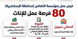 لسيدات الإسكندرية.. 80 فرصة عمل جديدة بمؤسسة التضامن