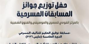 توزيع جوائز مسابقات القومي للمسرح والموسيقي للتأليف المسرحي غدا