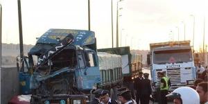 إصابة شخصين في انقلاب تريلا محملة بالرمال بطريق "الزعفرانة بنى سويف"