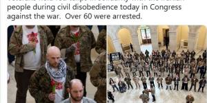 قدامى المحاربين الأمريكيين فى العراق يتظاهرون فى الكابيتول رفضا لحربى إيران وغزة