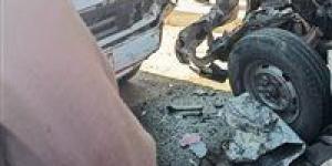 عكس الاتجاه.. 5 مصابين في تصادم مروع بالخانكة