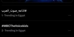 (إذاعة صوت العرب) تحتل تريند إكس بعد حديث المسلماني في مجلس النواب