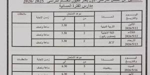 محافظ القاهرة يعتمد جدول امتحانات الفصل الدراسى الثانى 2025 - 2026