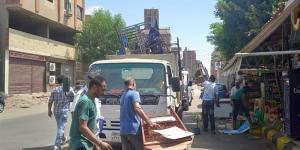 رفع الإشغالات بسوق الشهداء في حملة بحي ثان الإسماعيلية