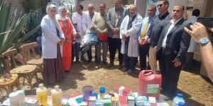 قافلة بيطرية مجانية بقرية اصطبارى في شبين الكوم