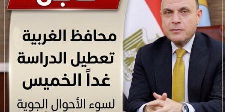 محافظ الغربية يقرر تعطيل الدراسة غداً الخميس لسوء الأحوال الجوية