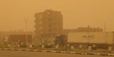 توقف حركة شحن البضائع على طريق الاسماعيلية بورسعيد لسوء حالة الطقس