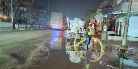 استمرار جهود رفع تجمعات مياه الأمطار بالقليوبية حتى صباح اليوم