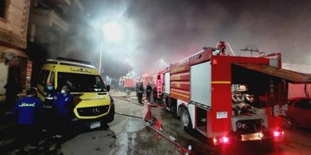 الحماية المدنية تسيطر على حريق فى برج سكني بالفيوم