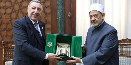 شيخ الأزهر يستقبل رئيس المحكمة الدستورية العليا