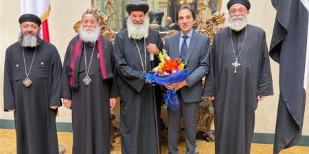 بسام راضي يستقبل وفد الكنيسة المصرية بروما