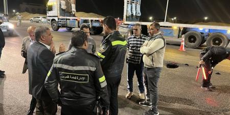 جهاز حدائق أكتوبر يتعامل مع هبوط محدود بالطريق الأوسطي