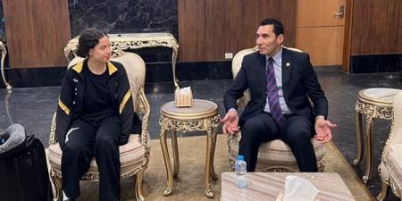 وزير الرياضة يستقبل هنا جودة بعد إنجازها التاريخي في كأس العالم