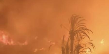 حريق ضخم داخل مزرعة في المنيب