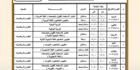 رسميًا.. إعلان جدول امتحانات الثانوية العامة 2026
