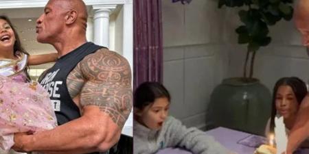 دواين جونسون يقيم حفلة مفاجئة لابنته تيا بمناسبة عيد ميلادها الثامن