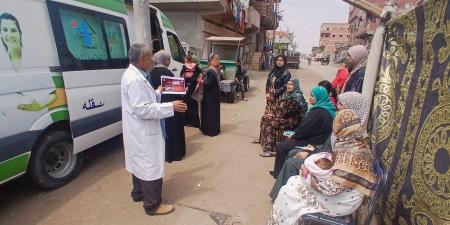 1466 مواطن استفادوا من القافلة الطبية المجانية بالرحمانية فى الدقهلية