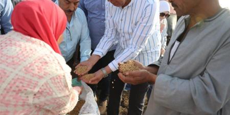 محافظ المنيا يشارك فى حصاد القمح