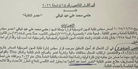 حلمي عبد الباقي يعلق على شطبه من نقابة الموسيقيين