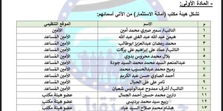 برئاسة النائب سمير صبري.. تحيا مصر ينشر تشكيل أمانة الاستثمار بحزب مستقبل وطن