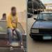 ضبط سائق سمح لشخصين بالجلوس أعلى السيارة في الشروق