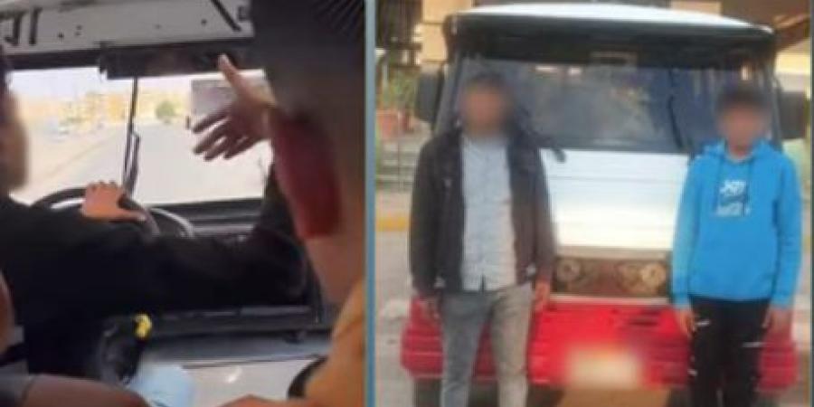 الداخلية تضبط طفل يقود ميكروباص بالشرقية