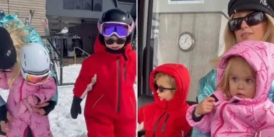 باريس هيلتون تستمتع بأول رحلة تزلج رائعة مع أطفالها في يلوستون