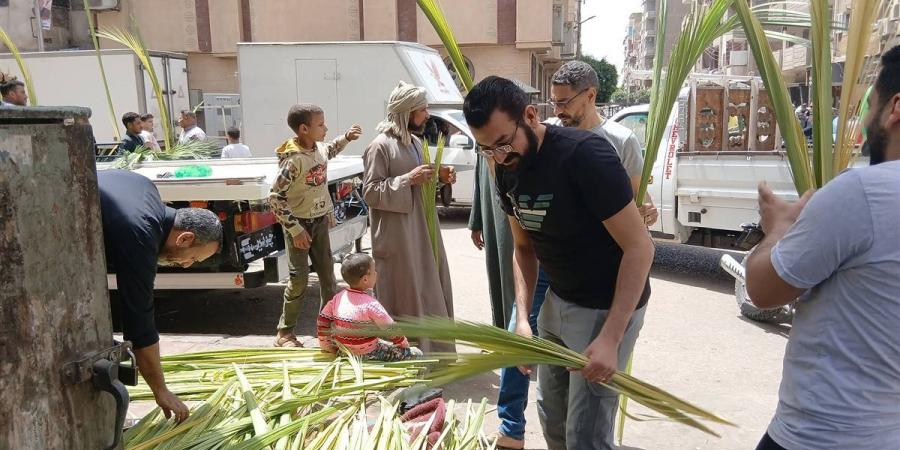أقباط قنا يستعدون للاحتفال بعيد القيامة بشراء سعف النخيل