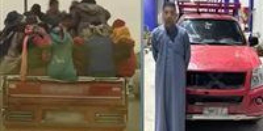 عمال مزرعة.. القبض على سائق سمح لعدد من الأشخاص بالجلوس بالصندوق الخلفى