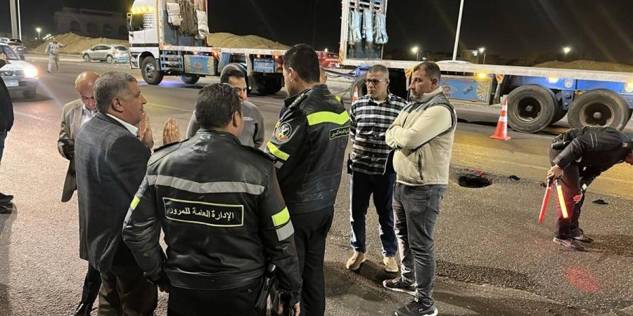 جهاز حدائق أكتوبر يتعامل مع هبوط محدود بالطريق الأوسطي