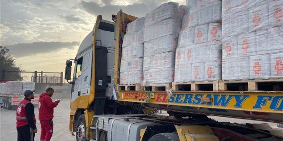 الهلال الأحمر المصري يدفع بـ 44 ألف سلة غذائية وأكثر من 177 ألف قطعة ملابس شتوية إلى غزة