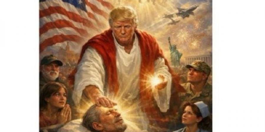 عاجل.. أول تعليق من ترامب على نشر صورته في هيئة المسيح يشفي المرضى