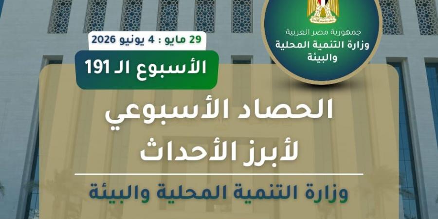 الحصاد الأسبوعي لأنشطة وزارة التنمية المحلية والبيئة