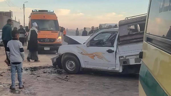 مصرع شخصين وإصابة أربعة آخرين في حادث تصادم بمحافظة المنوفية