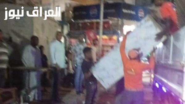 رفع الإشغالات في مناطق نيابة المرور وسويقة العقاد بأسوان من خلال حملة مكثفة