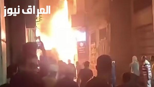 الحماية المدنية تسيطر على حريق في ورشة تنجيد بسوق الحسبة في دمياط صور