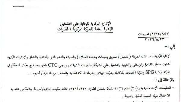 السكة الحديد تمدد تشغيل قطاري زوار دير السيدة العذراء بأسيوط لفترة إضافية ثانية