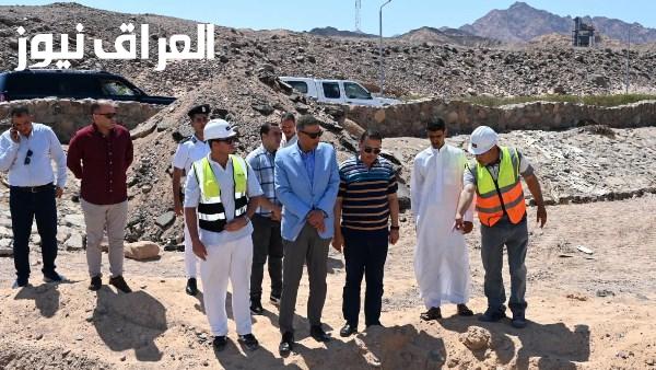 محافظ جنوب سيناء يقوم بجولة تفقدية لخط الطرد في دهب وينفذ مشروع صرف صحي جديد لدعم التنمية