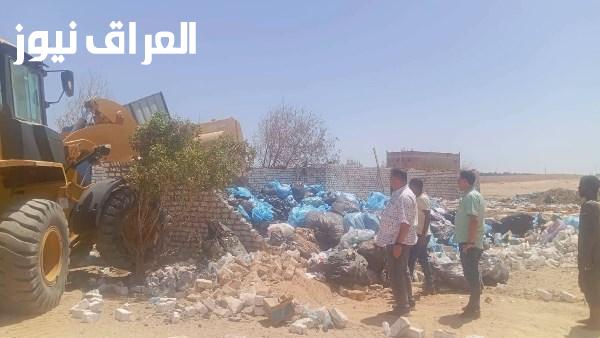 إزالة تعدٍ فورية على أملاك الدولة بمساحة 500 متر في منطقة المزارع الإنتاجية بالغردقة