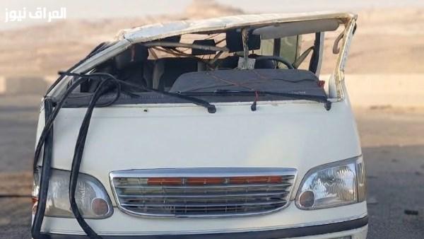 إصابة 6 أطفال جراء انقلاب ميكروباص من معهد ديني على الطريق السياحي