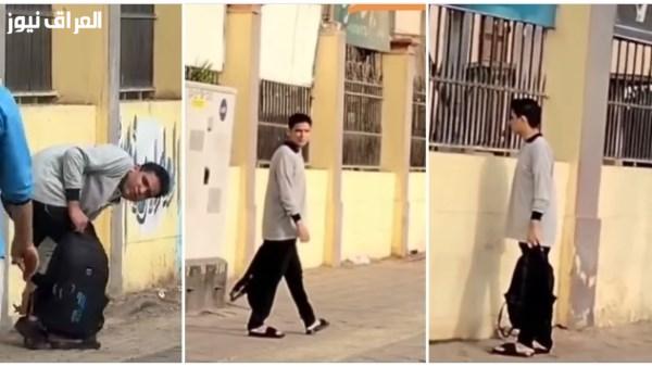 طالب يُمنع من دخول المدرسة بسبب الشبشب وزملاؤه ينتصرون له