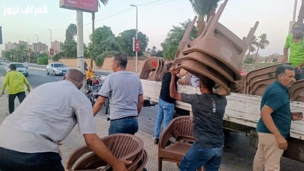 ضبط 417 قطعة متنوعة خلال حملة شاملة لإزالة الإشغالات في حي شرق سوهاج
