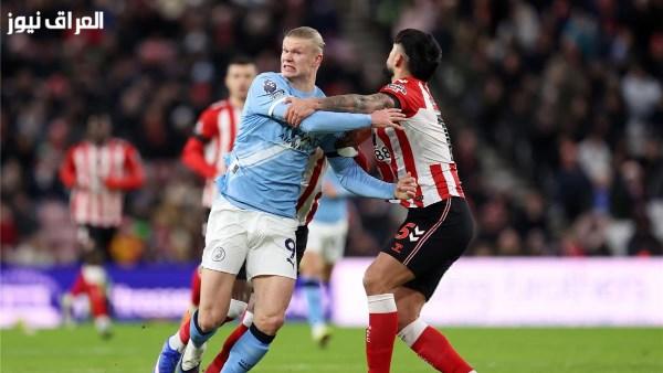 مانشستر سيتي يتقدم على سندرلاند بثلاثة أهداف مقابل هدفين في الشوط الأول للدوري الإنجليزي