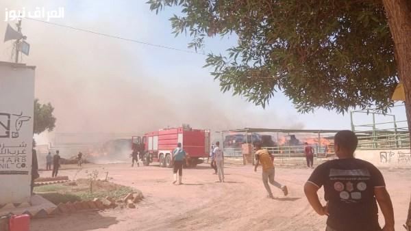 شخص يتعرض للإصابة جراء حريق في مزارعة بالخارجة