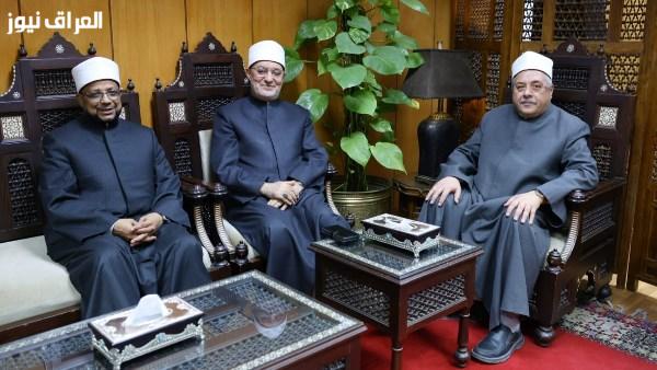 أيمن عبدالغني يعود لمزاولة عمله بعد الحادث ويلتقي المفتي وأمين البحوث الإسلامية