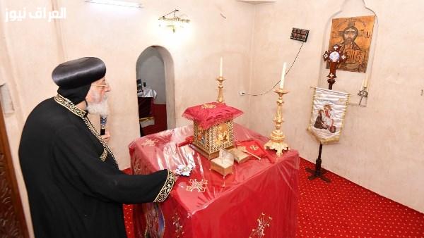 زيارة البابا تواضروس إلى كنيسة «الأنبا بيشوي والأنبا بولا» الأثرية في دير البرشا