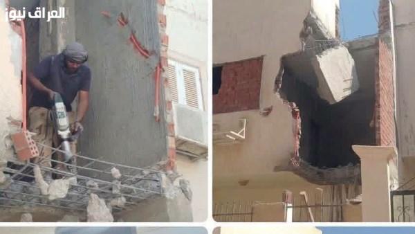 استمرار إزالة المباني المخالفة في فيلا بمنطقة الهلال بالغردقة